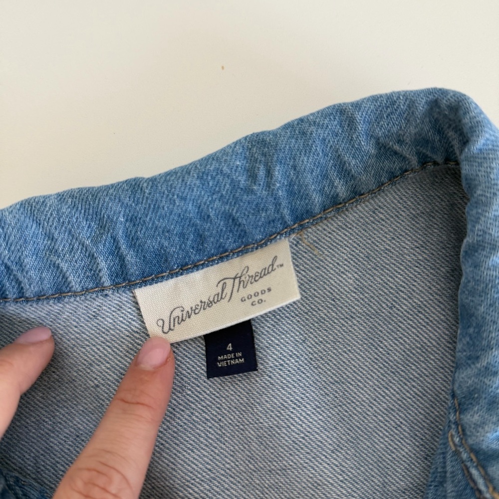 Universal Thread Denim Romper Utility Button Front Size 4 - Picture 8 of 13